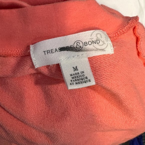 NWOT TREASURE & BOND Pink Crew Neck Raw Edge Sweater (M)‎ - Picture 4 of 8